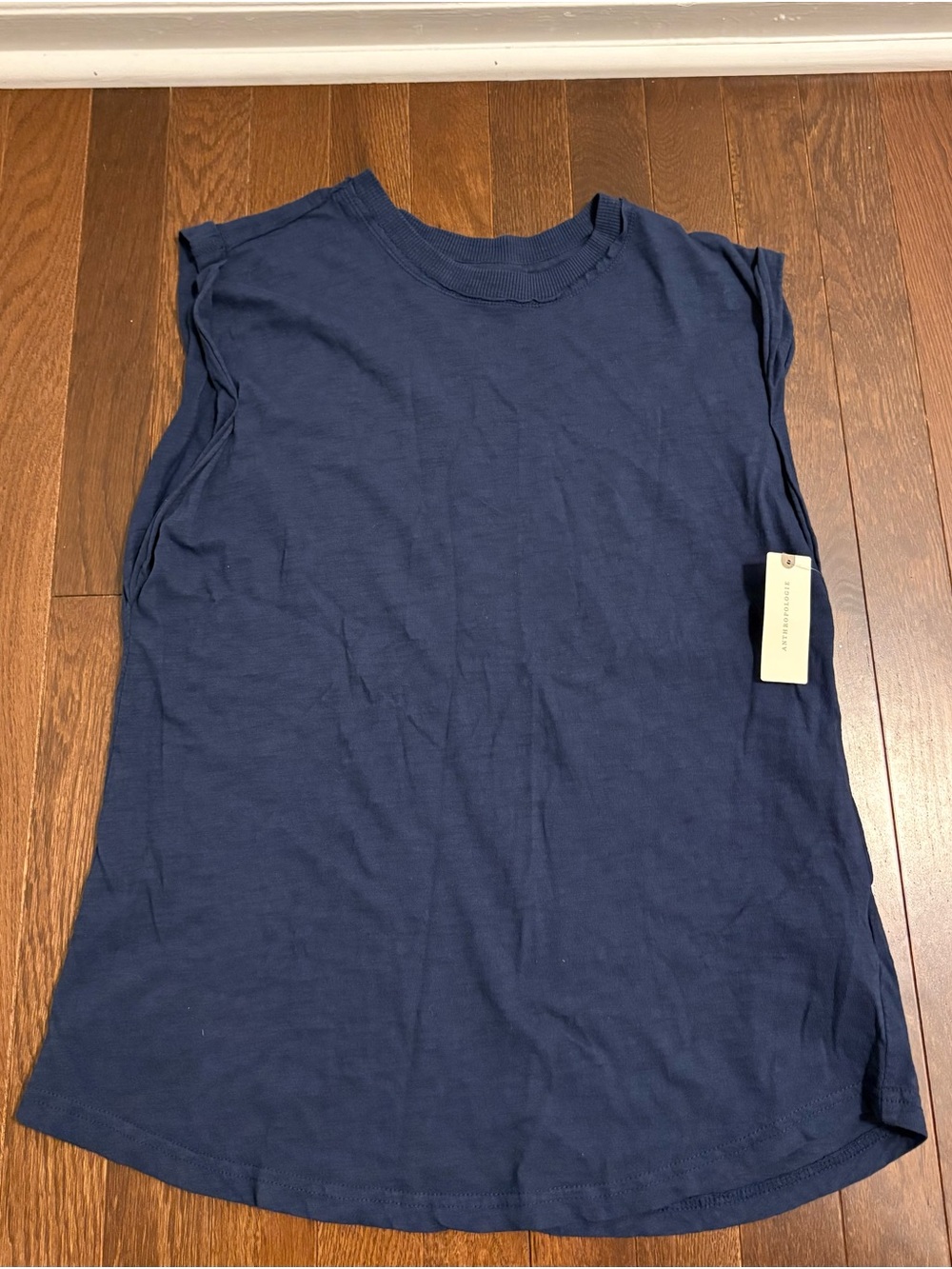 Pilcro Anthropologie Navy Blue Cotton Muscle Tank Top NWT Medium